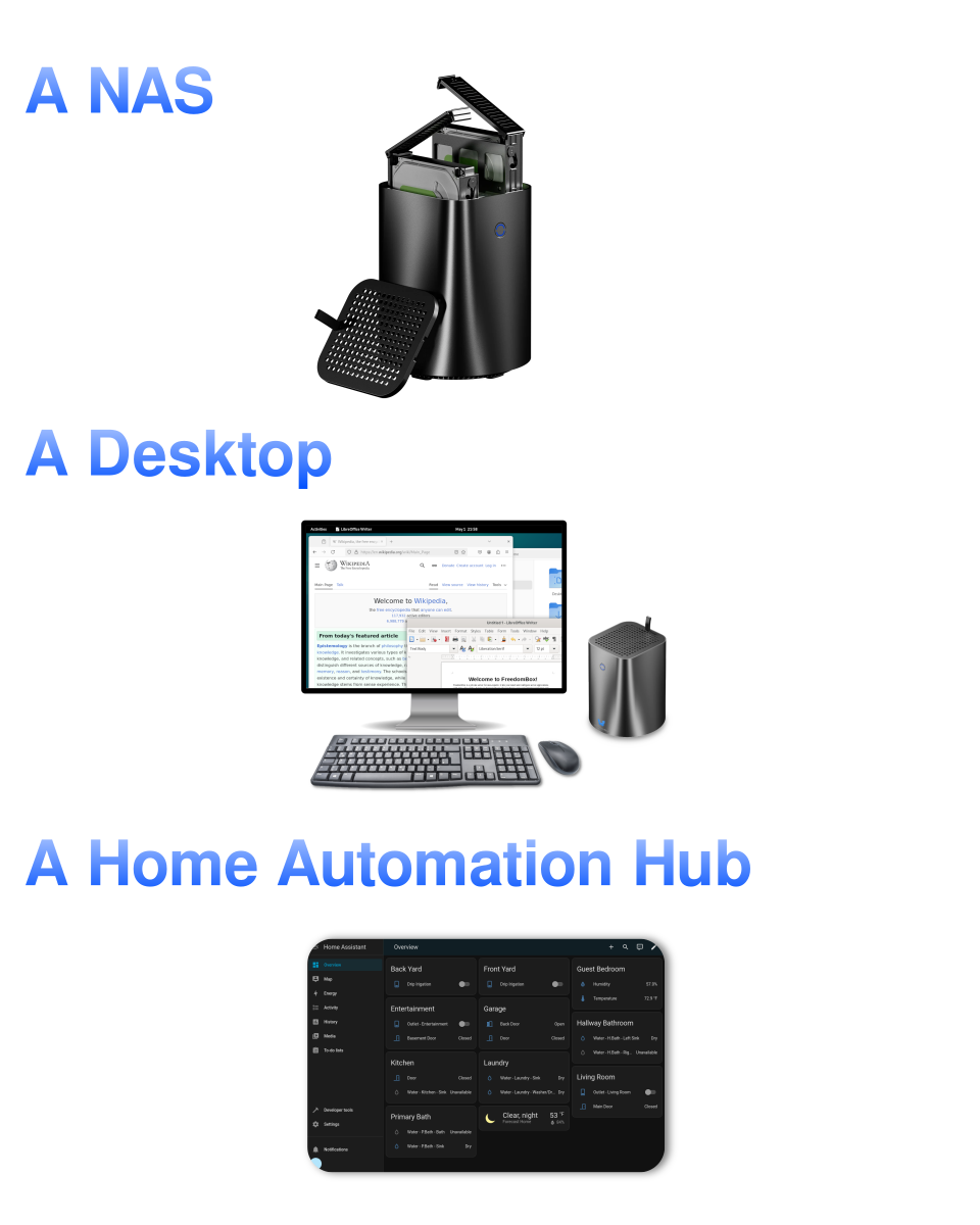 A NAS, a desktop, a home automation hub